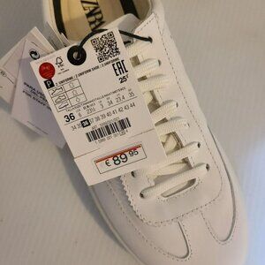Zara Shoes Uniform Sneakers White Leather Womens   Comfort Nurse play summe